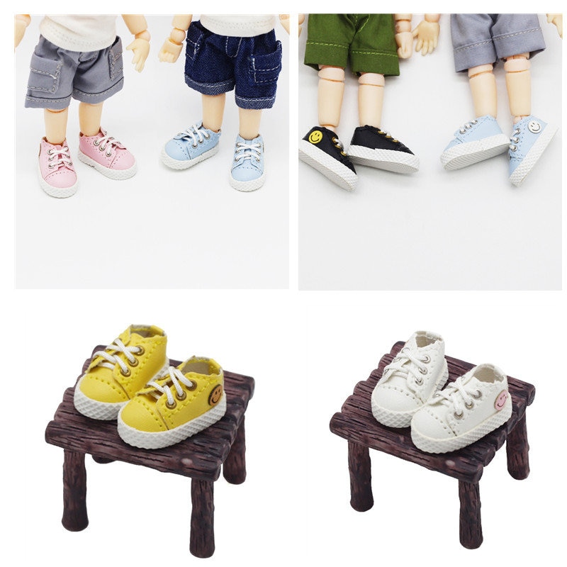 6 colors Ob11 Shoes 2.5*1.1cm 1/12 BJD Casual Boot Blue , black , pink , brown ,yellow , white sports shoes Fit for obitsu11, GS