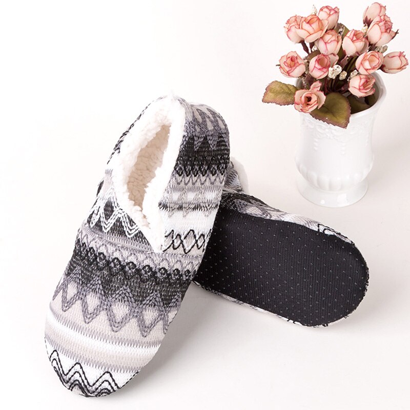 6 Colors Thick Warm Flat Sock Shoes Women Winter Indoor Soft Plush Non-Slip Comfortable Floor Slipper One Size