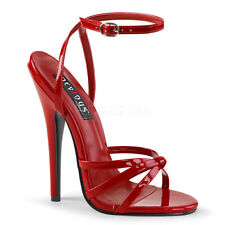 6" Red Stiletto Strappy High Heels Mens Crossdresser Drag Shoes size 12 13 14 15