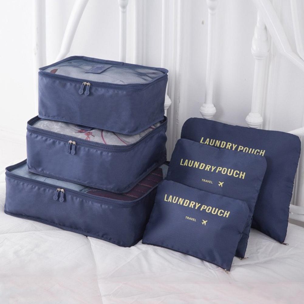 6pcs Travel Organizer Storage Bags Suitcase Portable Luggage Organizer Clothes Shoe Tidy Pouch Packing Set Waterproof Cases