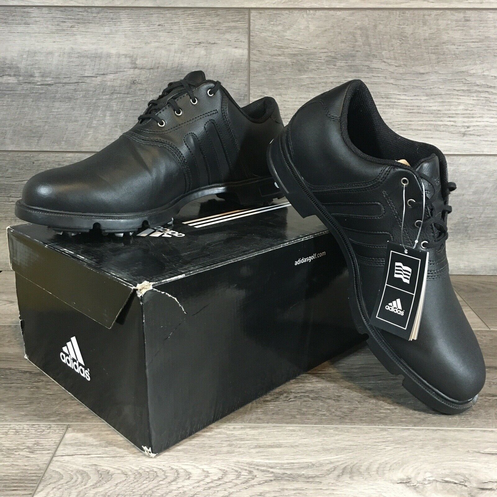Adidas Adiwear SL Z Traxion Golf Shoes Cleats Mens 8.5 Black NEW In Box