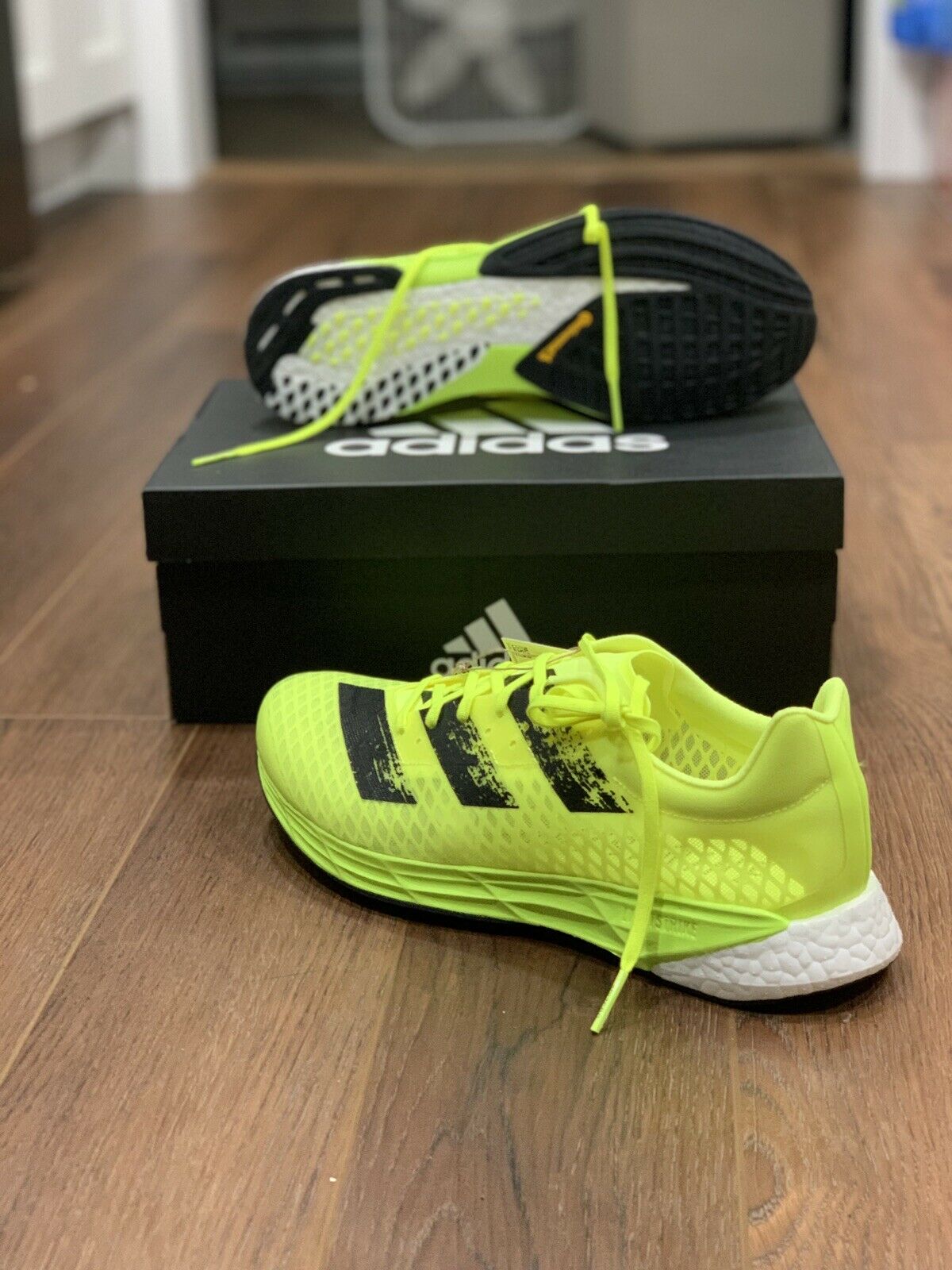 Adidas Adizero Pro Running Men's Size 8.5 Shoes Solar Yellow/Core Black FY0101