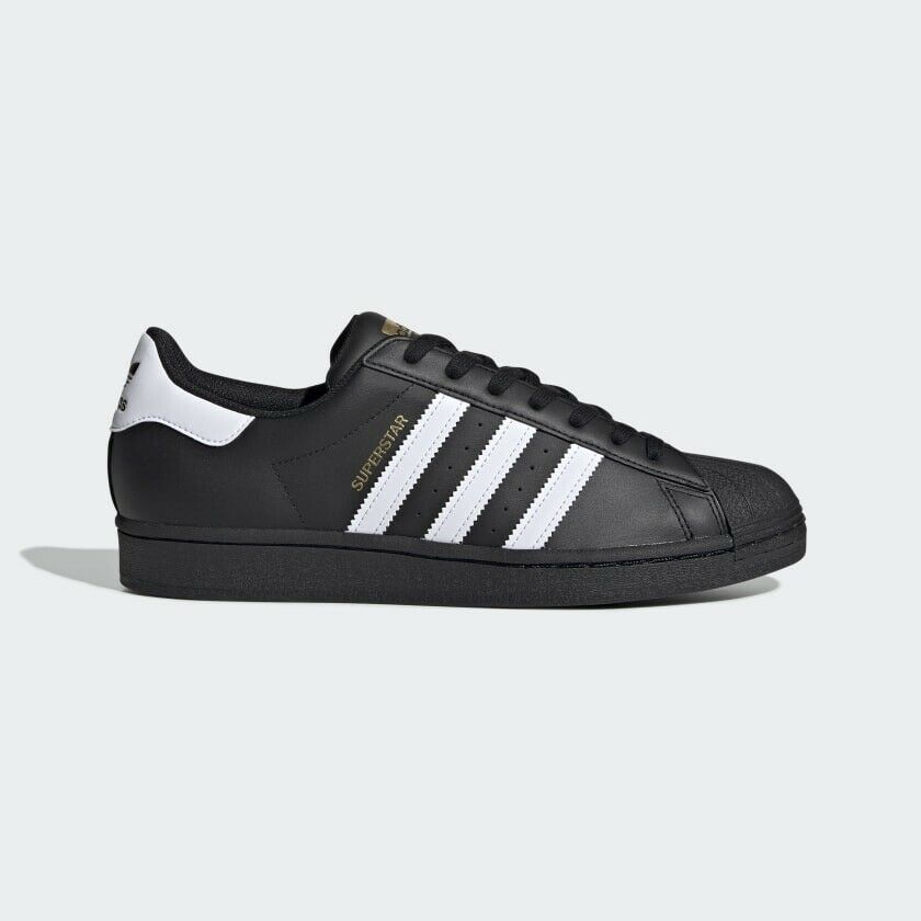 Adidas B27140 Core Black and White Shoes Mens | Leather Lace Up Athletic 10.5