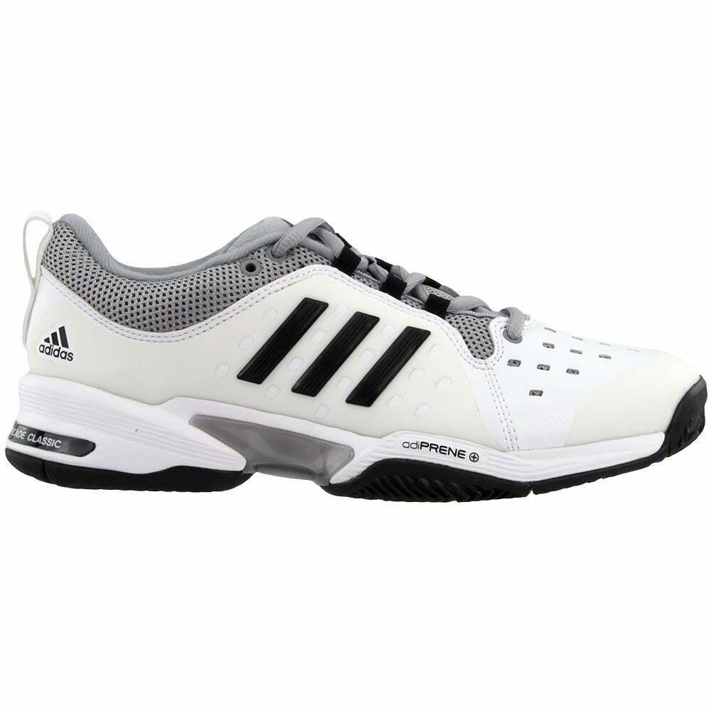 adidas Barricade Classic Wide Mens Tennis Sneakers Shoes Casual - White -