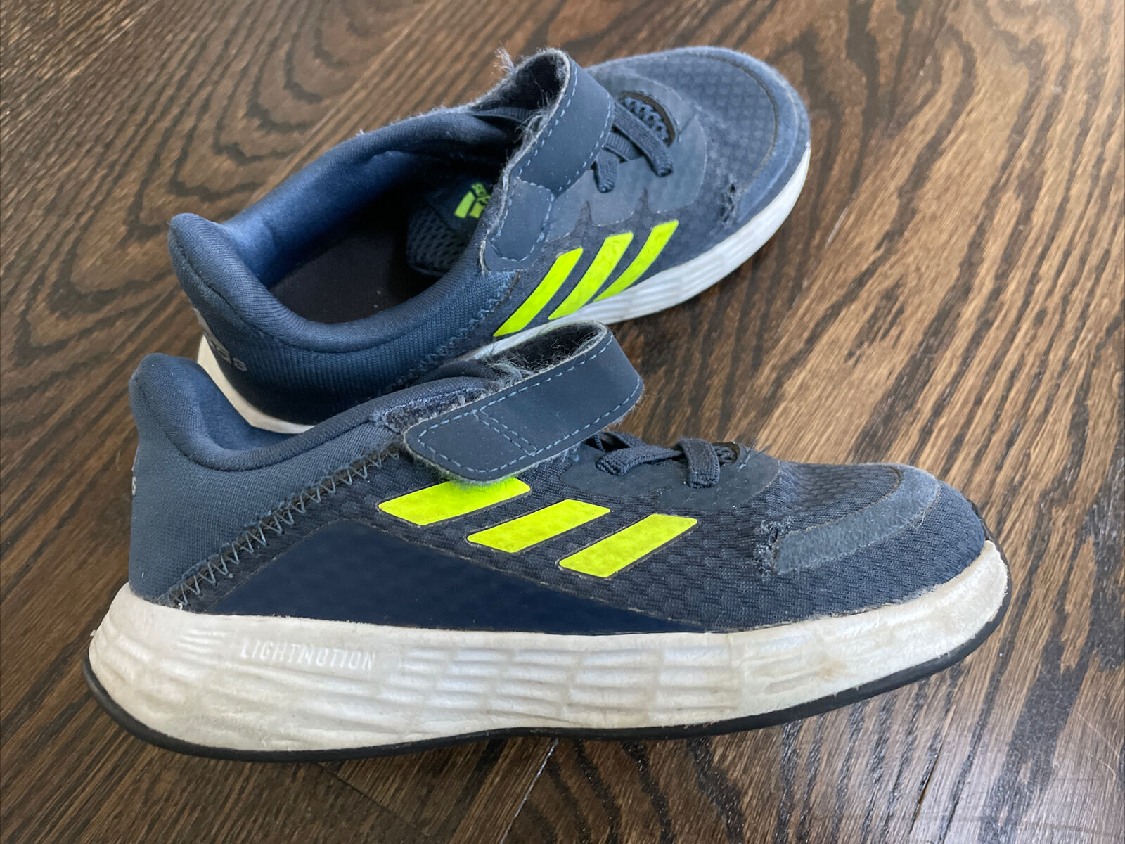 Adidas Boys Size 10K Kids Sneakers Shoes Blue Green Duramo Light Motion