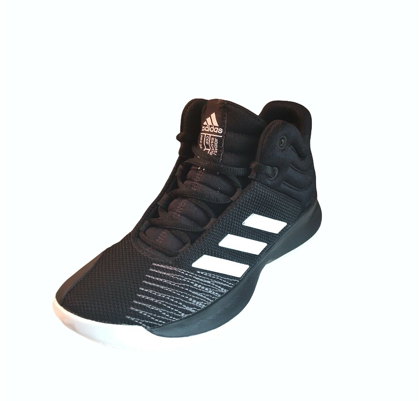 Adidas Boys Size 4.5 Black Basketball Sneaker Shoes Youth