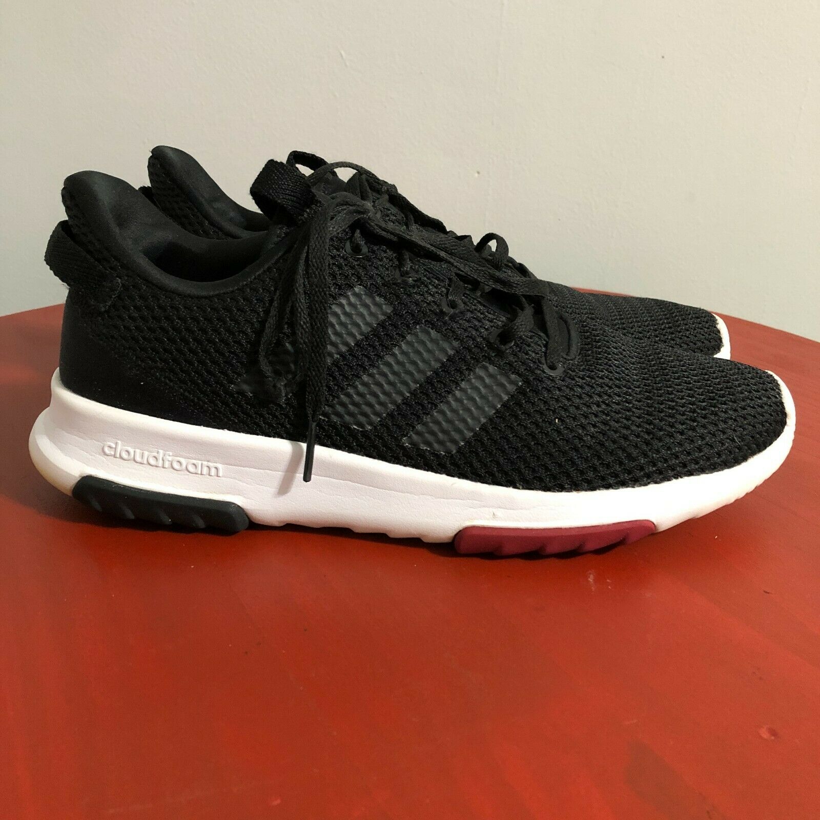 Adidas Cloudfoam Racer Women's Size 9.5 Running Shoes Black Athletic Sneakers