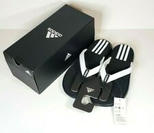 Adidas Comfort Flip-Flops Slides Sandals Slipper Black/White EG2065 NEW