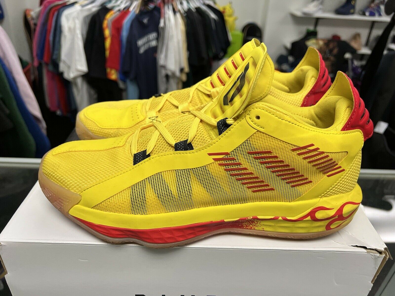 Adidas Dame Lillard 6 Yellow Red Shoes FW8498 Size 10.5