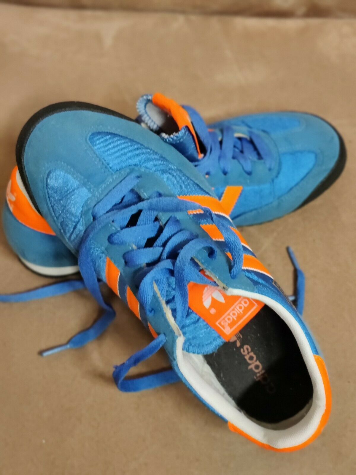 Adidas Dragon Shoes Kids Youth US 5.5 Blue Orange Rare Free Shipping Great Shape