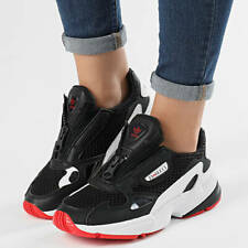 ADIDAS FALCON ZIP X FIORUCCI WOMEN'S CASUAL RUNNING SHOES BLACK/RED AUTHENTIC