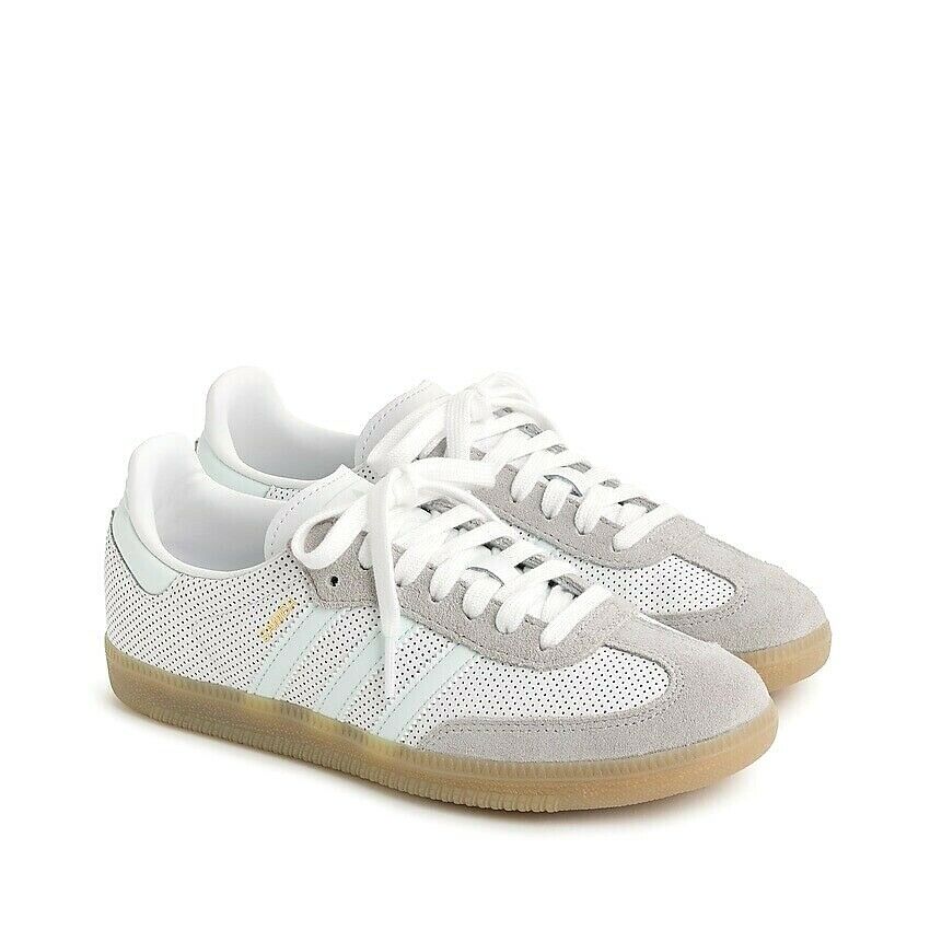Adidas for J CREW Women's Samba Sneakers Sz. 9.5 Grey White Shoes K7484 NIB