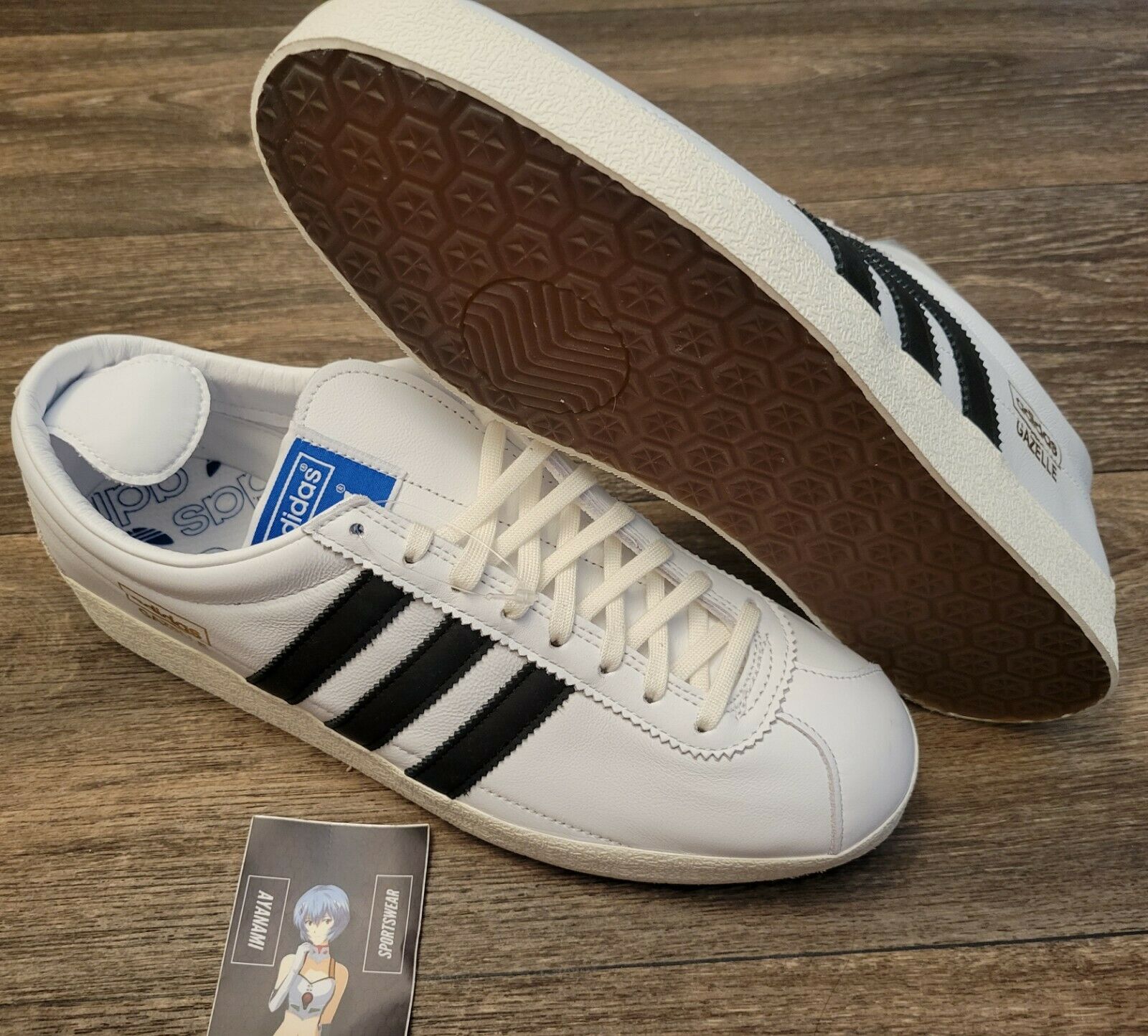 Adidas Gazelle Vintage Shoes White/Black Men's Size 10 FU9659
