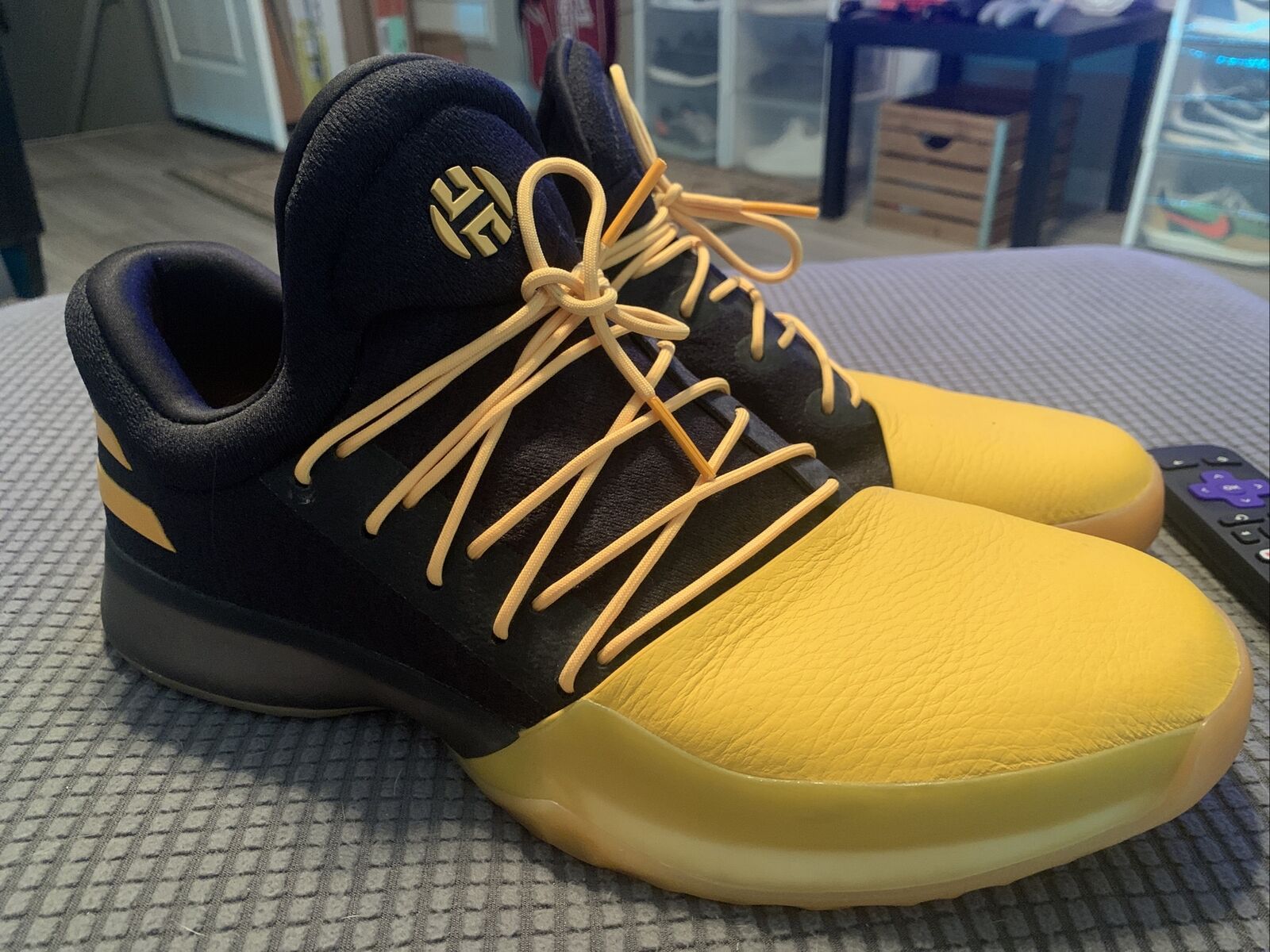 Adidas Harden Vol 1 Yellow Black Basketball Shoes Size 14