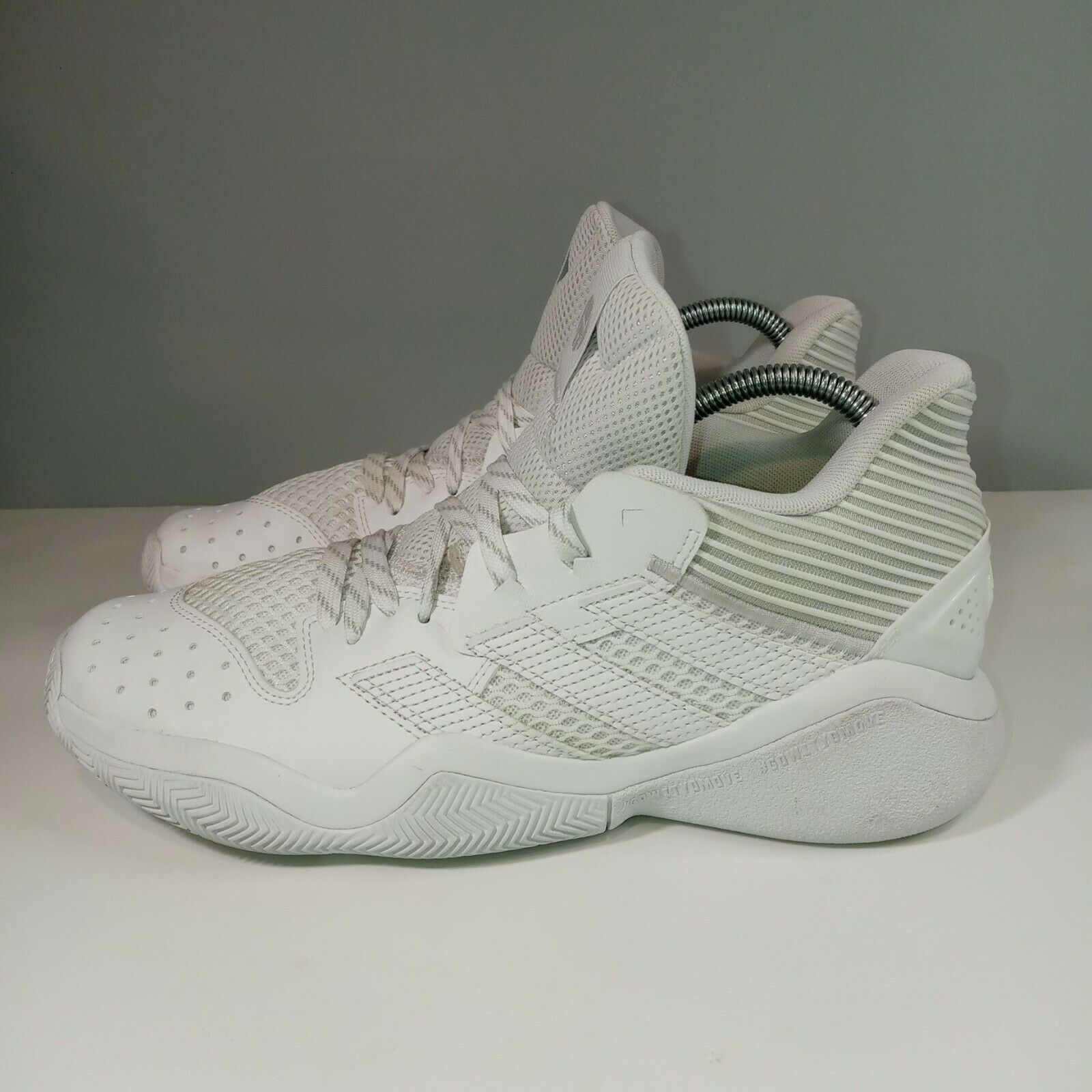 Adidas Mens Harden Stepback All White Basketball Shoes Size 8.5