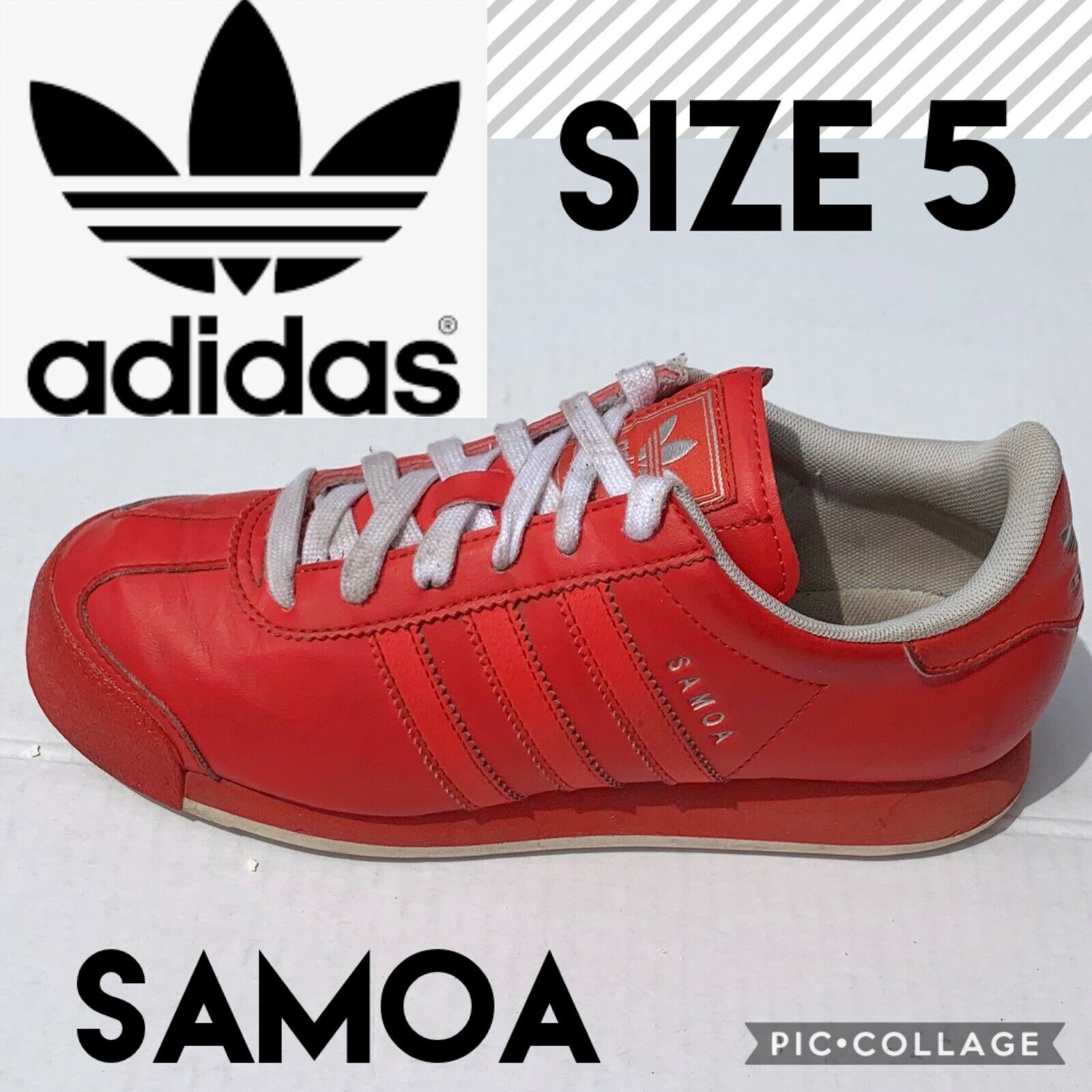 Adidas Mens Shoes Samoa Lush Red Classic Athletic Sneaker Retro Old School US5