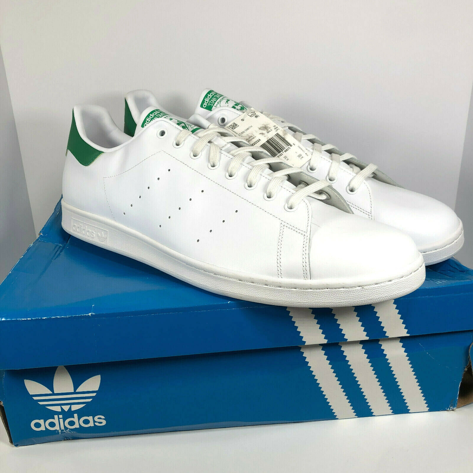 Adidas Men's Stan Smith Tennis Shoes Sneakers White/Green Size 21 New Originals