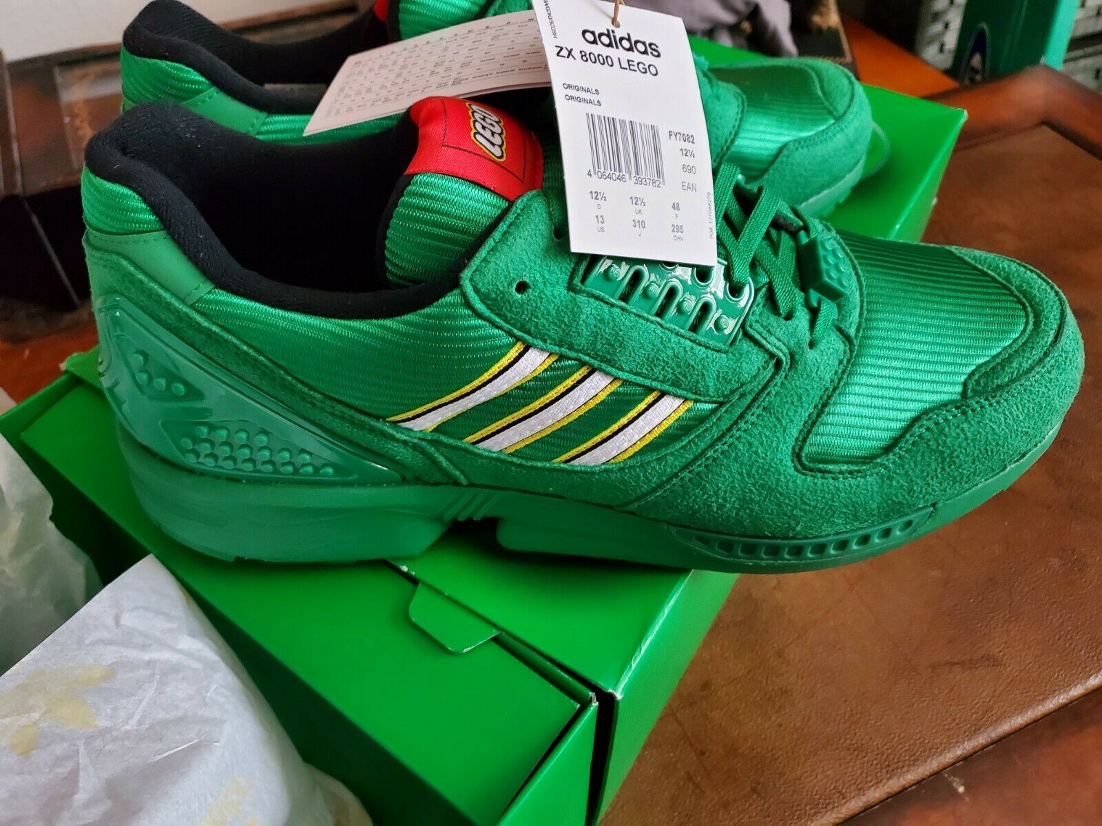 Adidas Originals x LEGO ZX 8000 Green Limited Edition Rare New Men Shoes