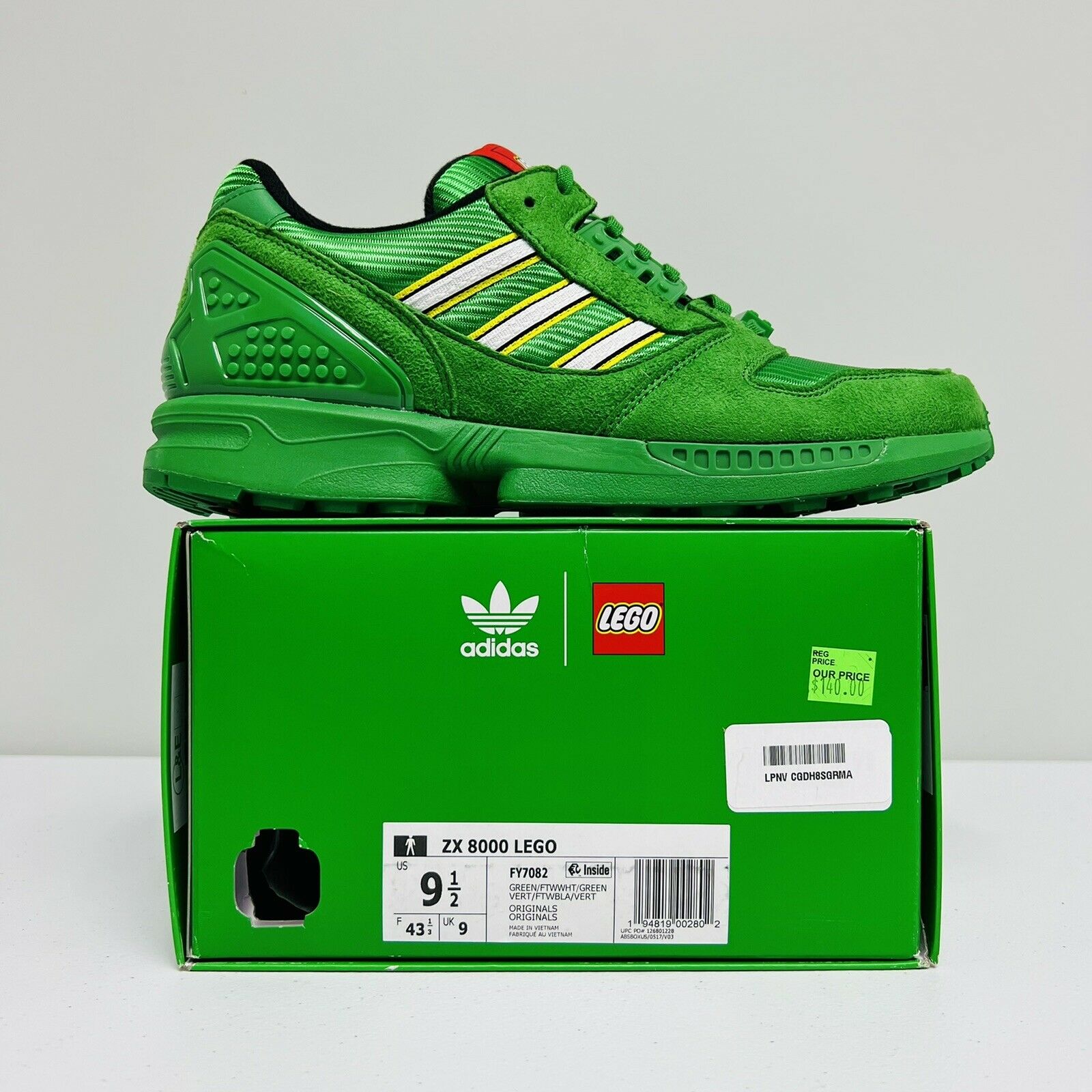 ⭕️ Adidas Originals x LEGO ZX 8000 (Men Size 9.5) Athletic Sneaker Shoes Green
