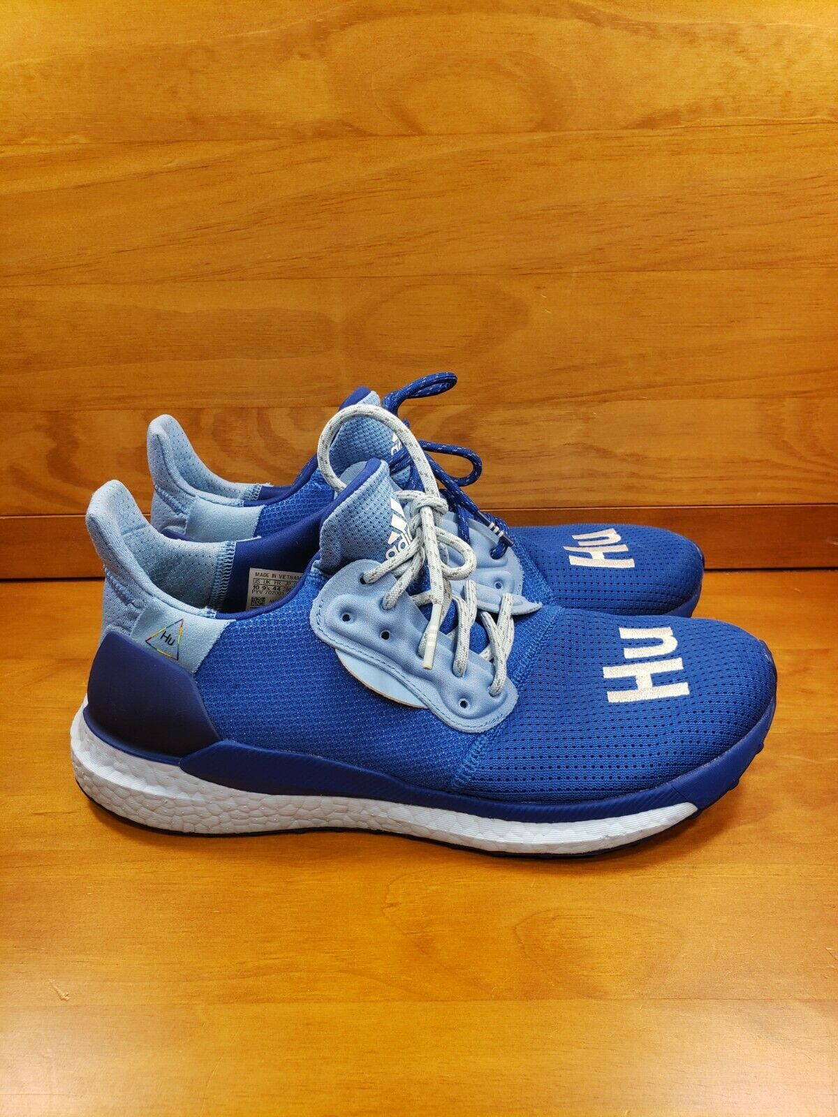 Adidas Pharrell Williams Solar HU PRD Blue Size 10 #EF2377 Running Shoes
