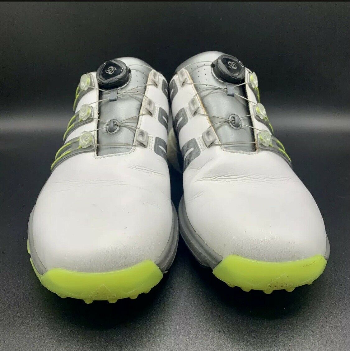 Adidas Powerband Boa Boost Mens Size 12 White Low Top Golf Sneaker Shoes Q44848