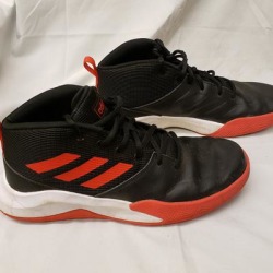 Adidas Shoes | Adidas Basketball Shoes Youth 6 Womens 7 Black | Color: Black/Red | Size: 7