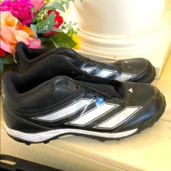 Adidas Shoes | Adidas Cleats Plastic Size 10 No Laces | Color: Black | Size: 10