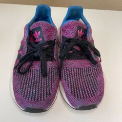 Adidas Shoes | Adidas Kids Shoes Girls Running Sports Training Lite Racer Size 4 | Color: Blue/Pink | Size: 4bb