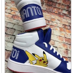 Adidas Shoes | Adidas Pokemon Kanto Basketball Shoes Hoops Mid 2.0k Pikachu Men's Size 5.5 | Color: Blue/White | Size: 5.5