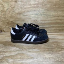 Adidas Shoes | Adidas Samba Classic Kids Shoes Boys Size 2 Black Low Sneakers 036516 | Color: Black | Size: 2b