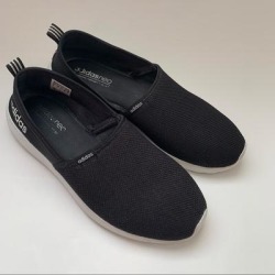 Adidas Shoes | Adidas Women's Cloudfoam Lite Racer Slip-On Running Shoes Black Size 9 | Color: Black/White | Size: 9