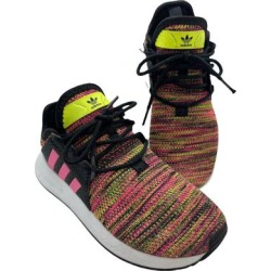 Adidas Shoes | Adidas Xplr Kids Running Shoes Ee4406 Core Black Solar Pink Soral Size 13k | Color: Black/Yellow | Size: 13