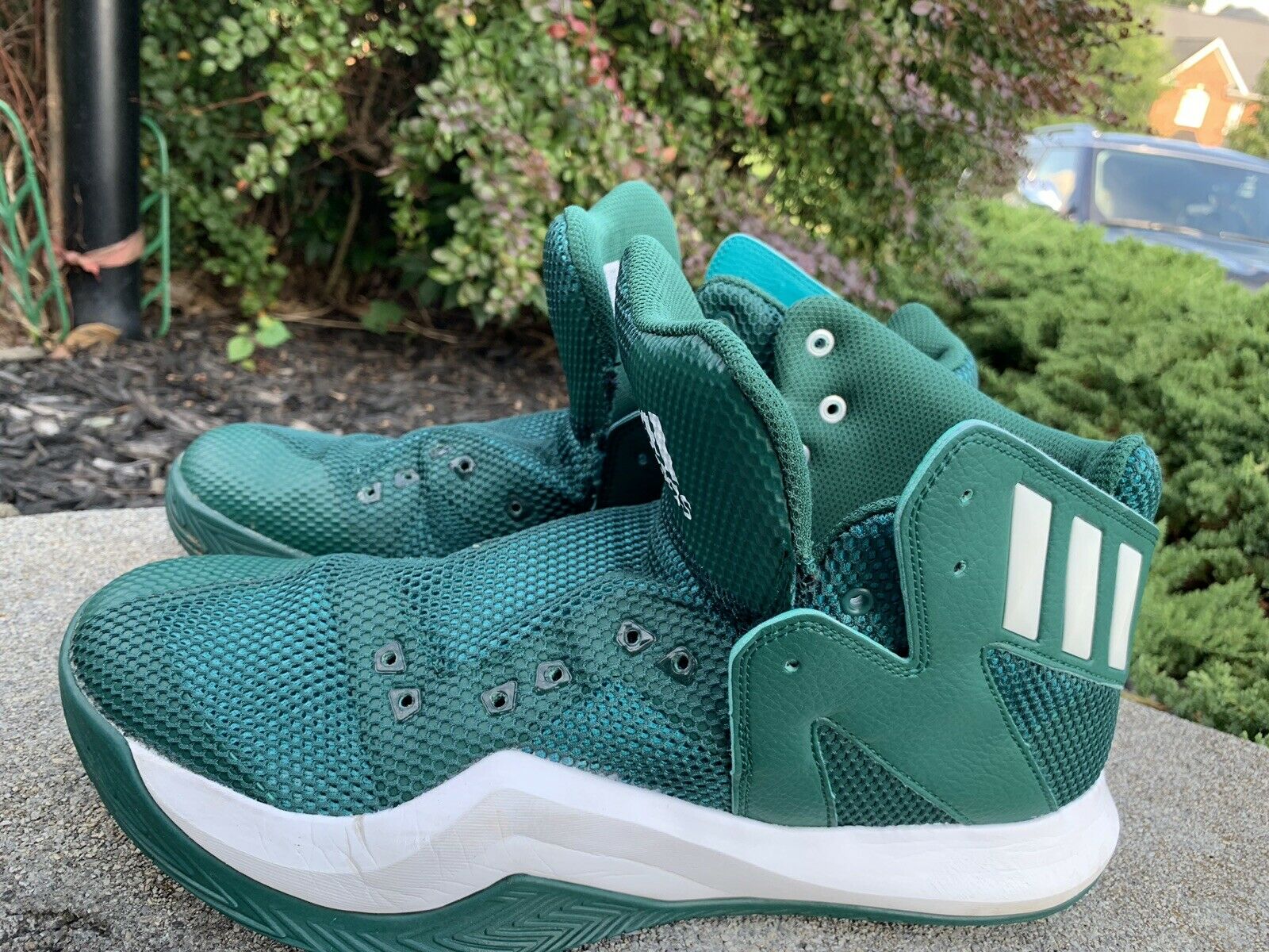 Adidas Shoes Basketball Sneakers 11.5M Green ECU no Laces