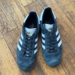 Adidas Shoes | Charcoal Gazelle Adidas Sneakers | Color: Gray/White | Size: 5