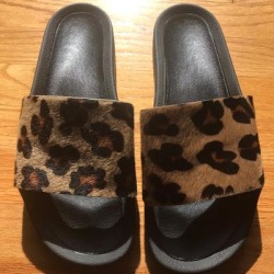 Adidas Shoes | Cheetah Adidas Slides | Color: Brown/Cream | Size: 13