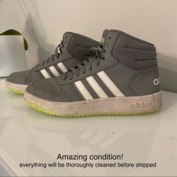 Adidas Shoes | Hoops 2.0 Mid Shoes Sneakers Great Condition | Color: Gray/White | Size: 7b