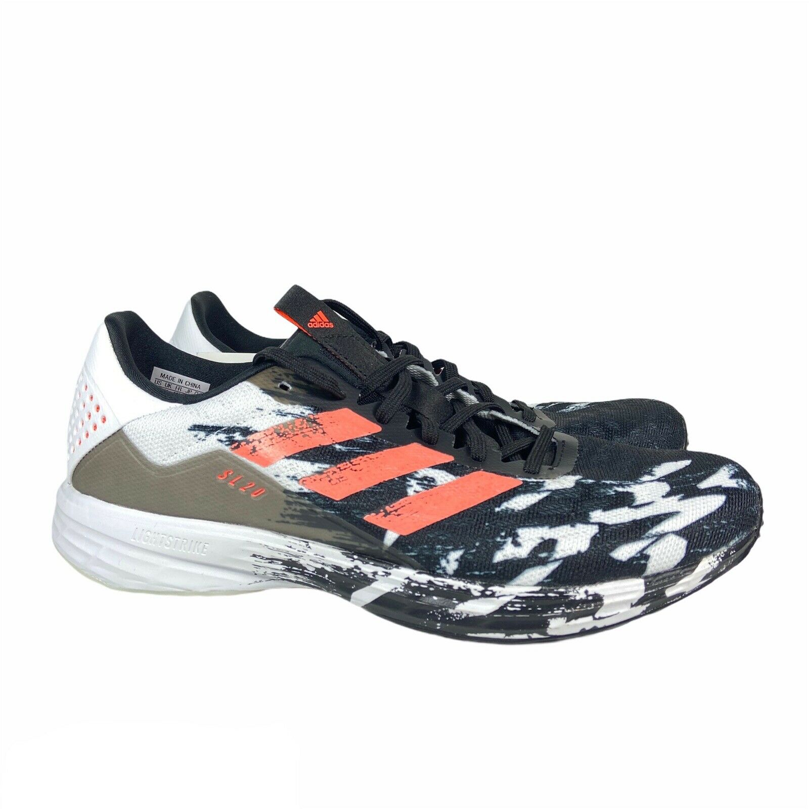 Adidas SL20 Japanese Calligraphy Running Shoes Black Coral White EF0804 Mens 11