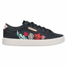 adidas Sleek Floral Womens Sneakers Shoes Casual - Black