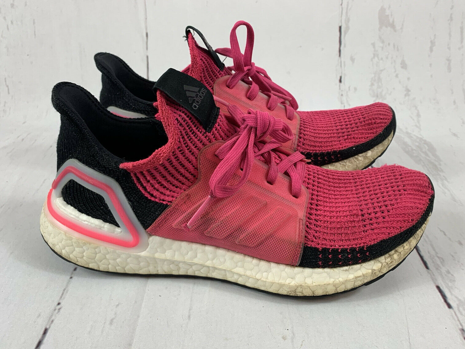 Adidas Ultraboost 19 Womens Size 7.5 Shock Pink Mesh Running Shoes G27485