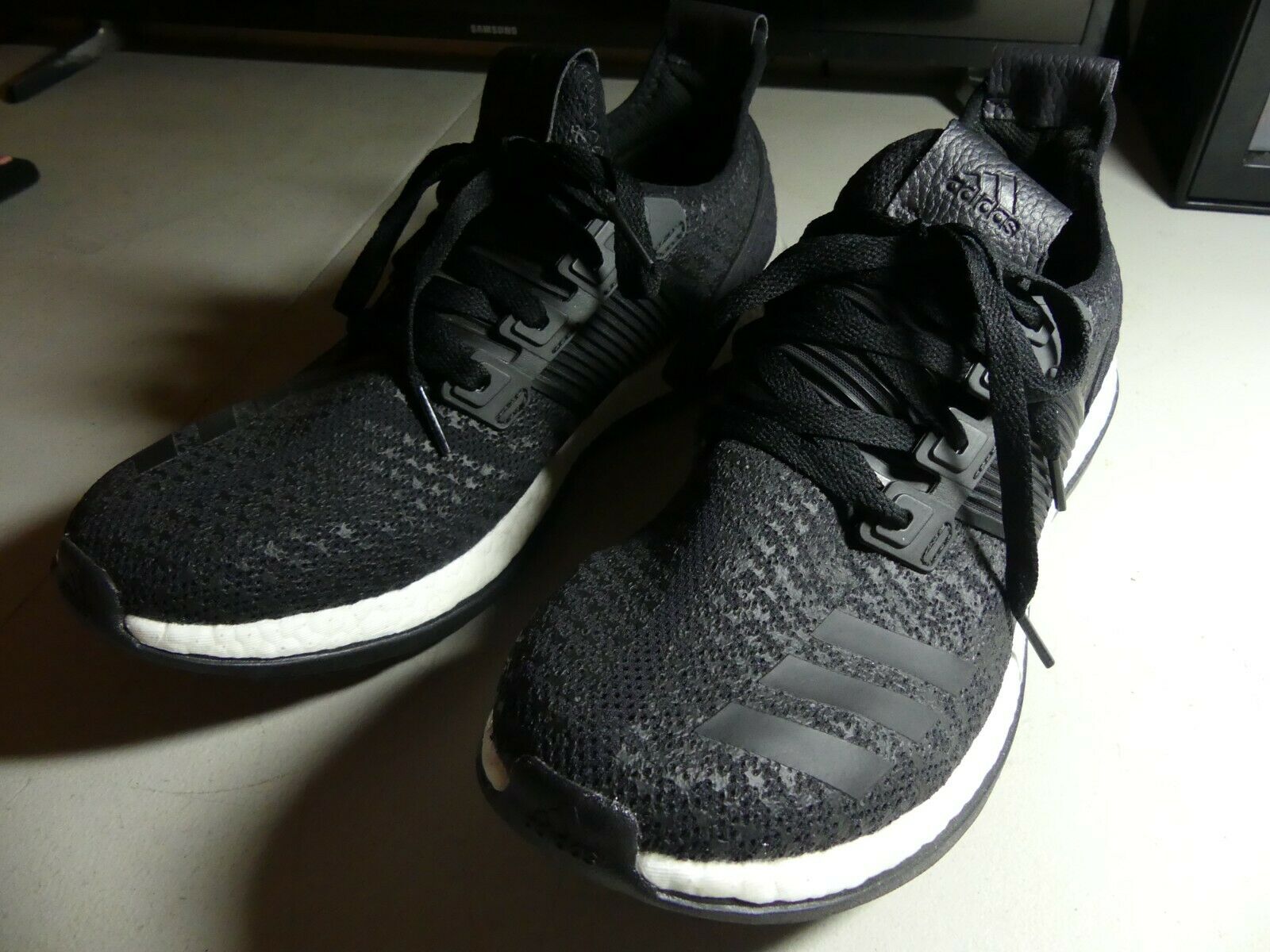 Adidas Ultraboost Mens Sz 11 Black Knit Running Athletic Shoes, Mint Condition