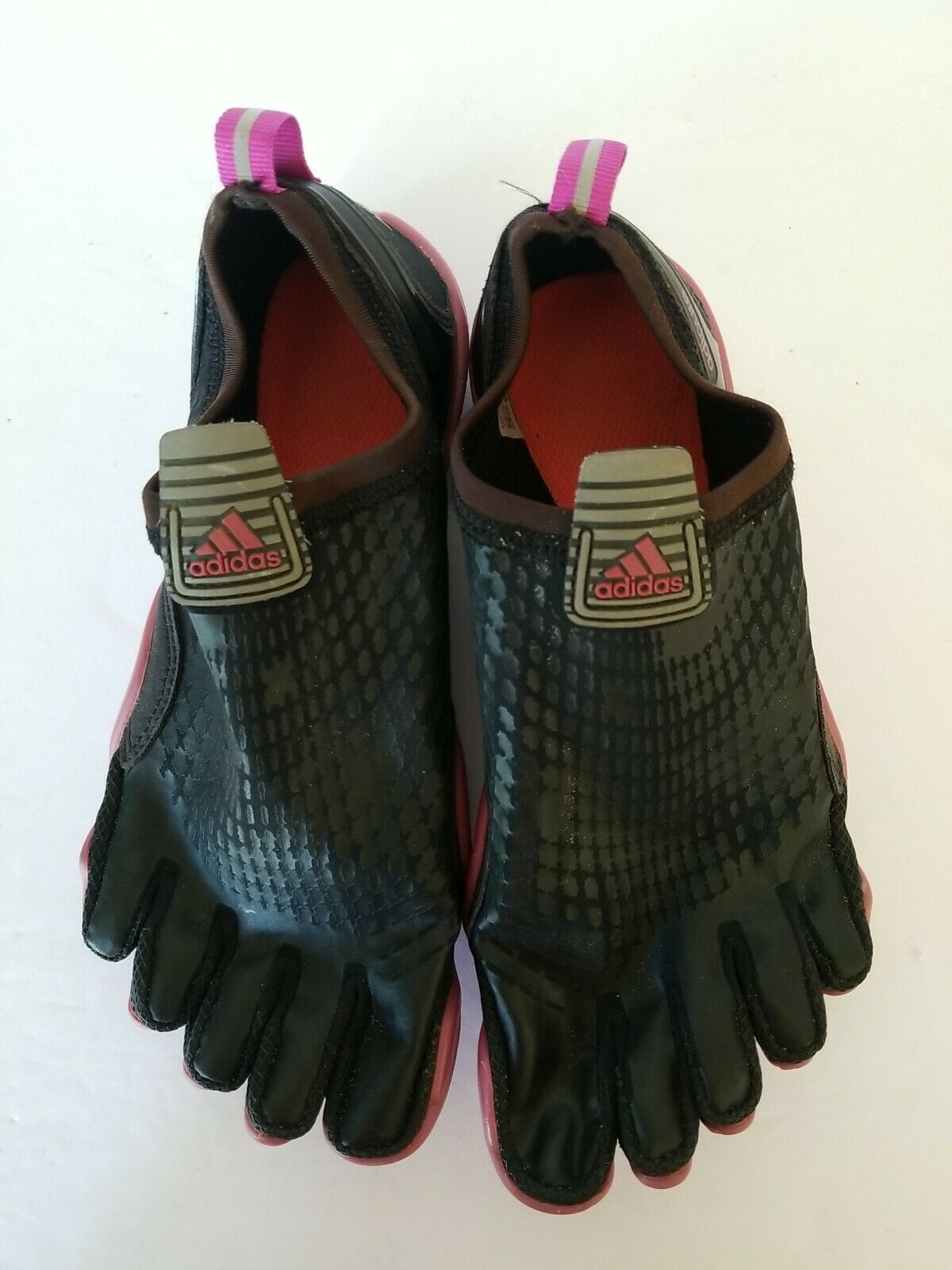Adidas Womens Adipure Five Finger Toe Barefoot Shoes Trainer Sz 6.5 Black Pink