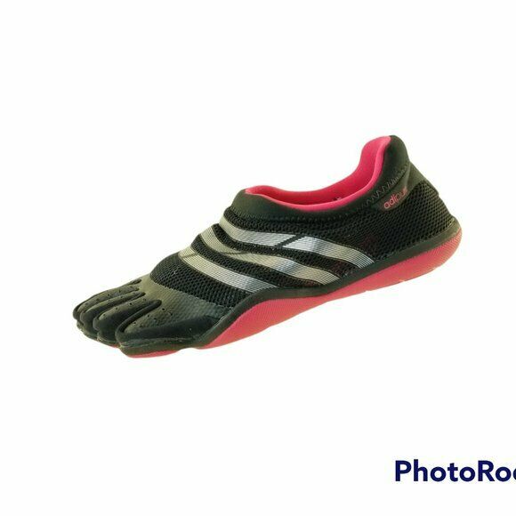 Adidas Womens Adipure Five Finger Toe Barefoot Shoes Trainer Sz 9 Red black