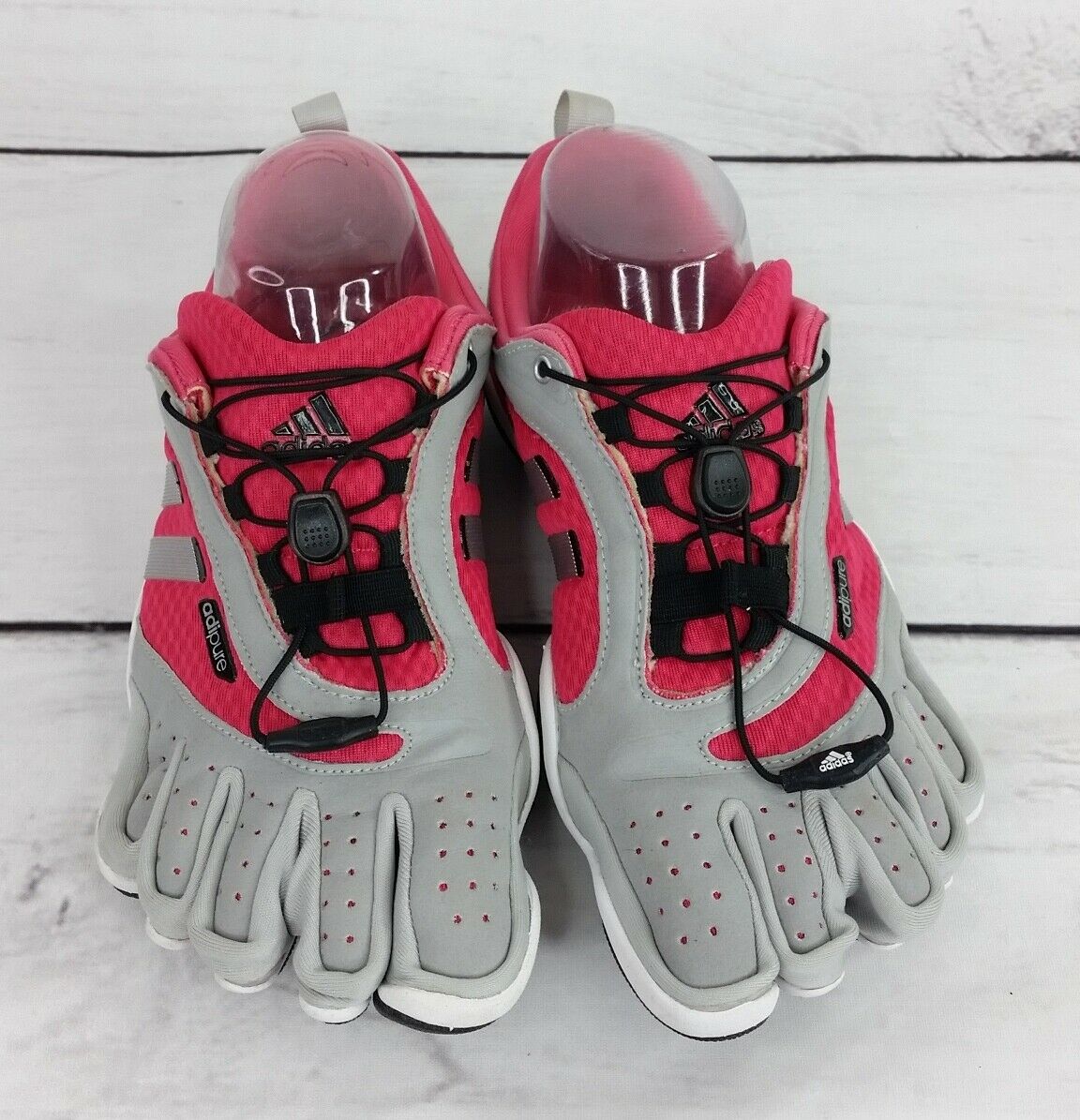 Adidas Womens Adipure Size 7 Gray Barefoot Five Finger Training Shoes Rare Toes