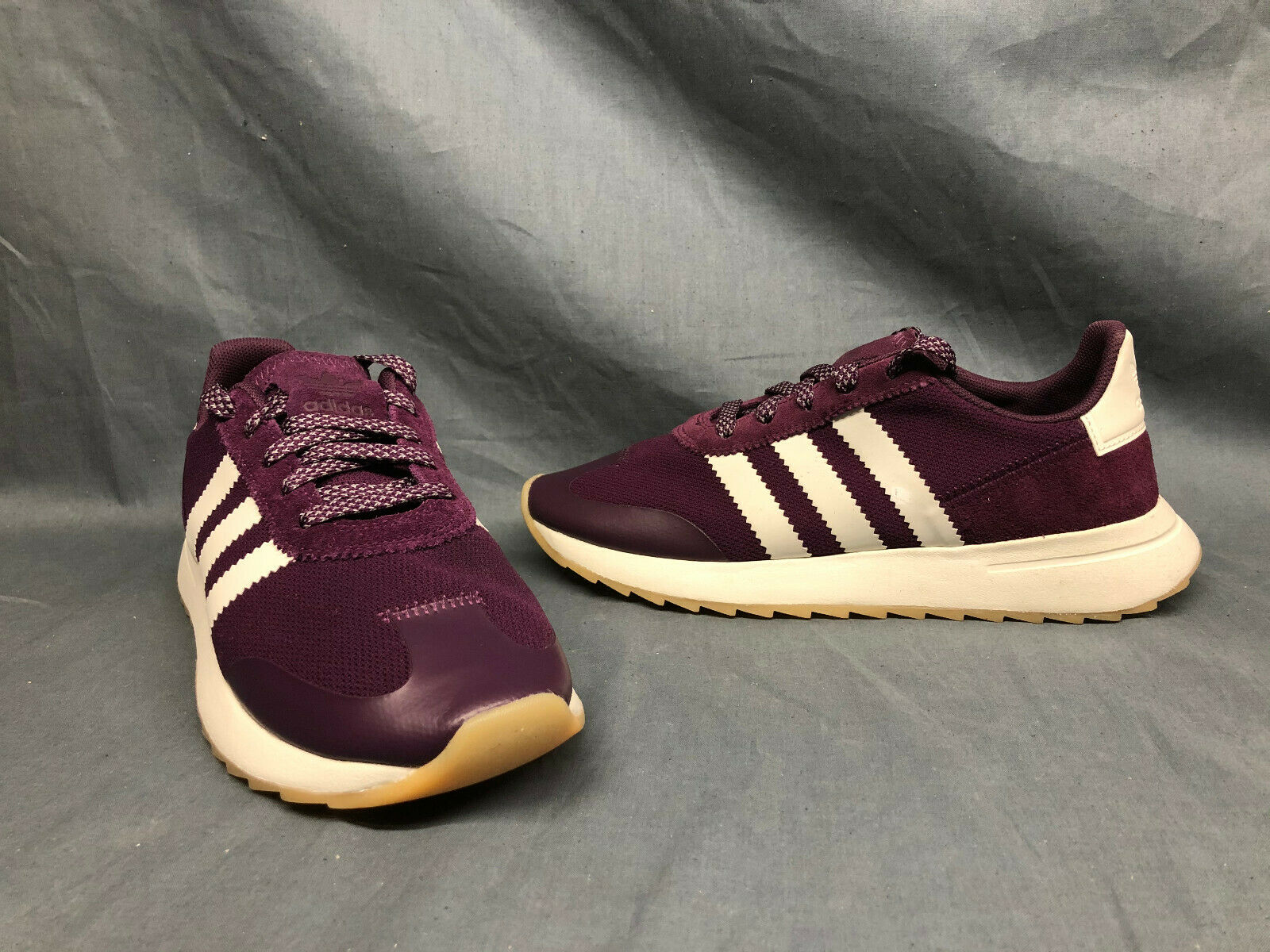 Adidas Women's Flashback Runner W Casual Sneakers Maroon White Size 6 NEW!