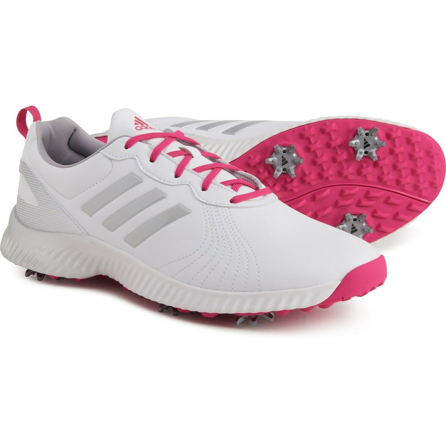 Adidas Women's Golf Shoes White Pink Silver Size11 Waterproof