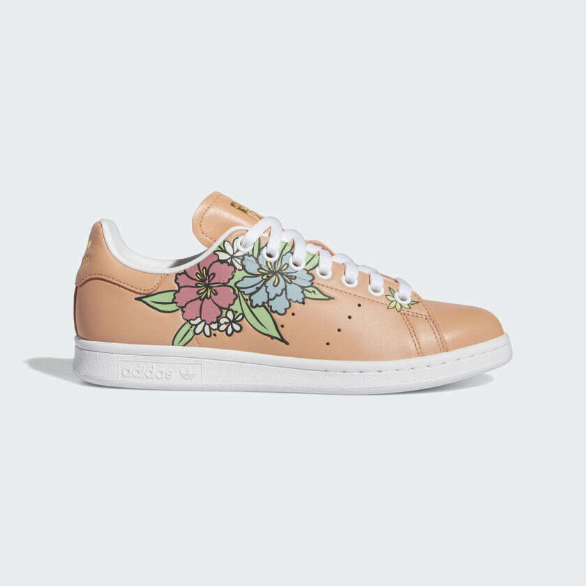 ADIDAS Women’s Stan Smith Primegreen Ambient Blush Cloud White Floral Shoes 9 US