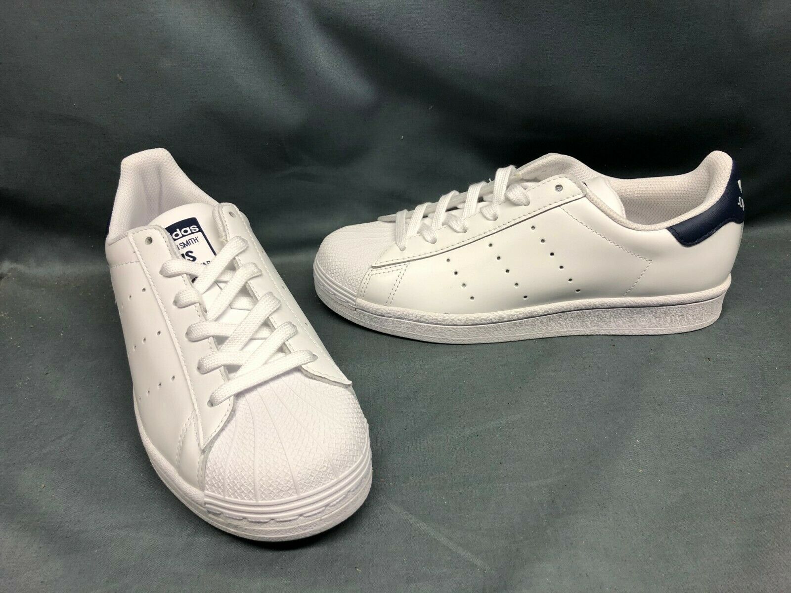 Adidas Women's SuperStan Fashion Sneakers Leather White Navy Size 9.5 NEW!