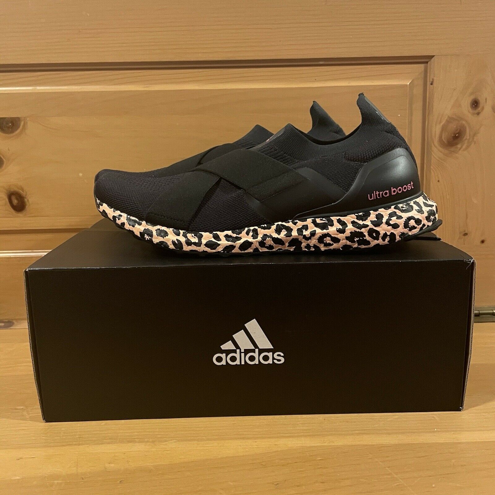 Adidas Women's UltraBoost Slip On DNA GZ9896 Leopard Print Black Shoes Size 9.5