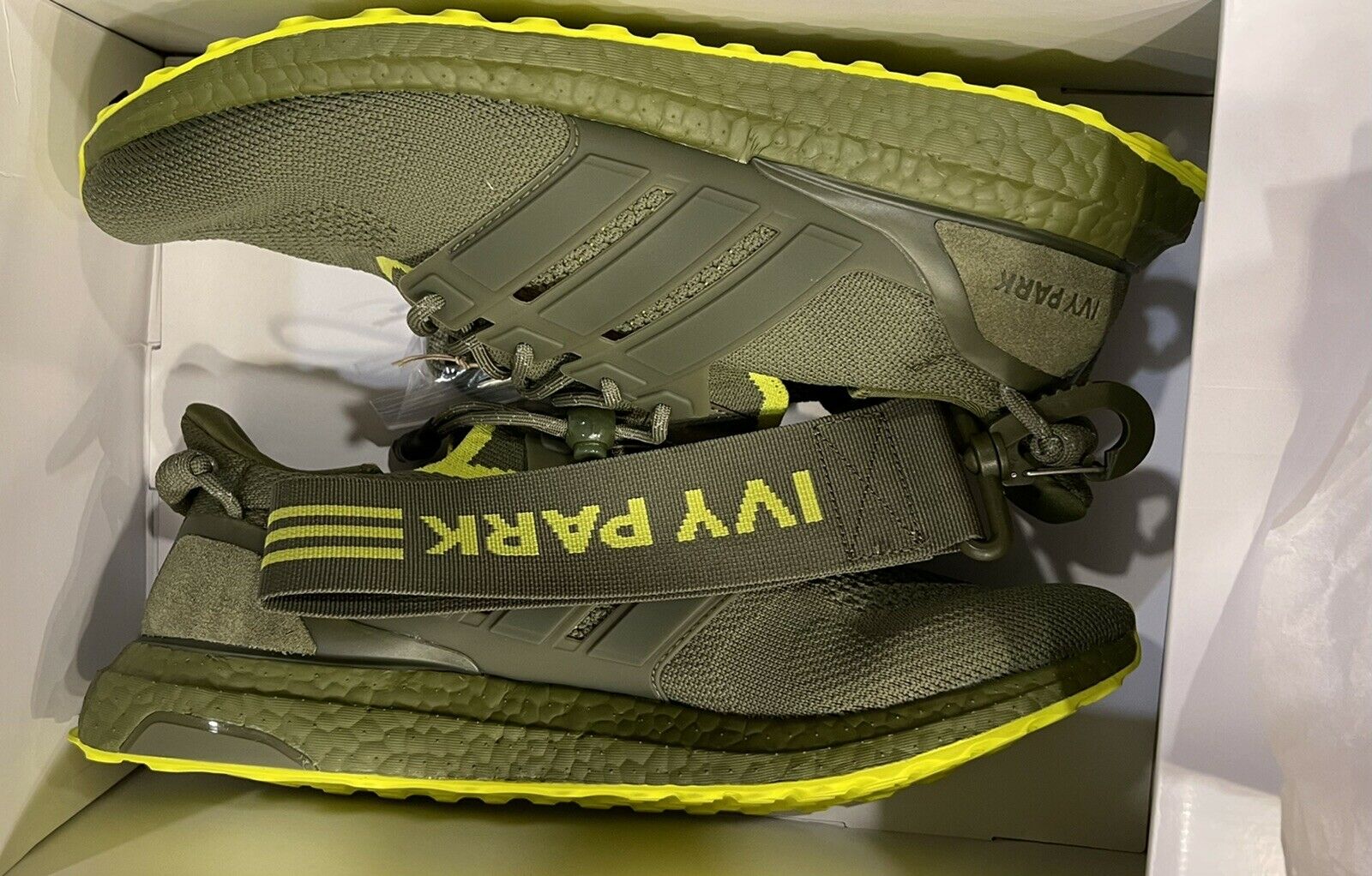 Adidas x Ivy Park Peloton Focus Ultra Boost Unisex Sneakers W 13 M 12 Olive