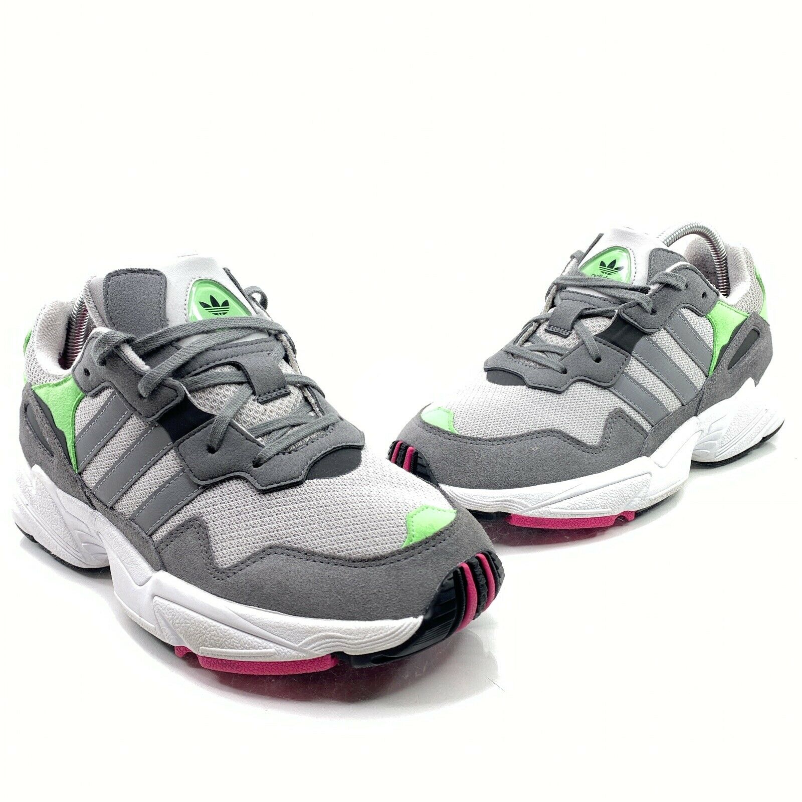 Adidas Yung-96 Youth Size 7 Grey Green Pink Athletic Running Shoes DB2802